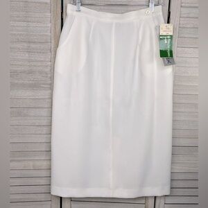 BARCLAY SQUARE Vintage 80's Midi Skirt White NWT-14